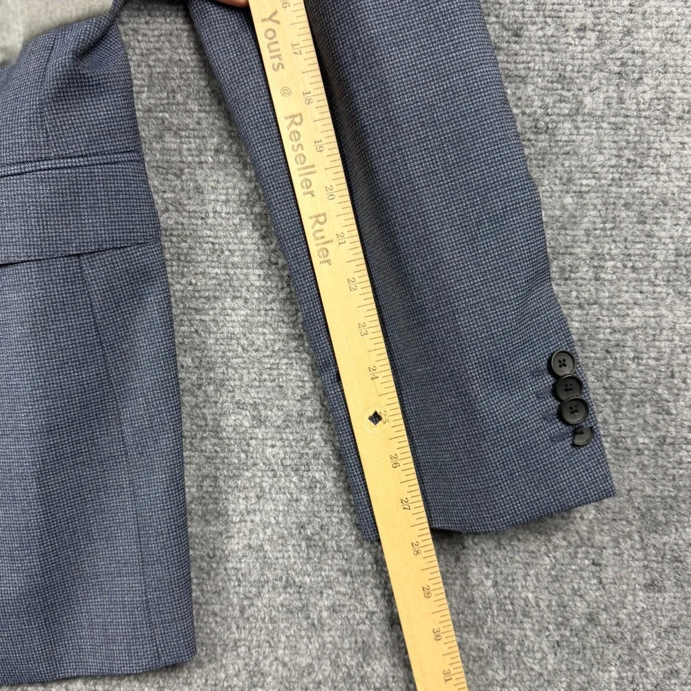 Hugo Boss Blazer Mens 44L Blue Marzotto Super 110 Virgin Wool Sport Coat Jacket